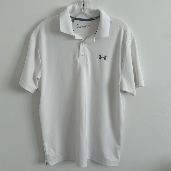 Under Armour Loose Polo Shirt Heat Gear Sz Medium - Picture 1 of 3